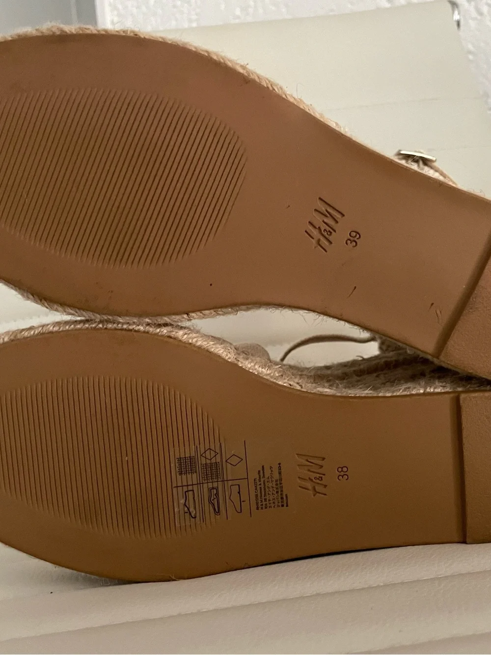 Espadrille Wedge Sandals - Beige Canvas sz7